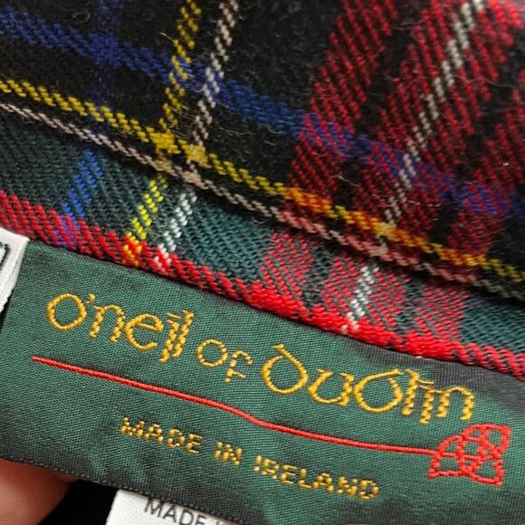 Vintage O'Neil of Dublin 100% Wool Red Tartan Plaid Kilt Skirt Size 20 Ireland - Picture 3 of 8